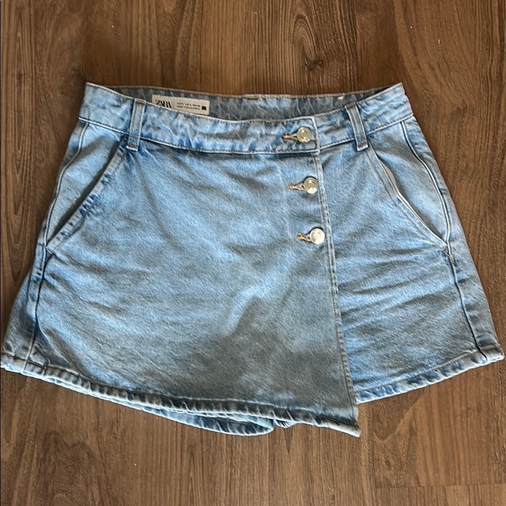 Zara Light Blue Denim Skort